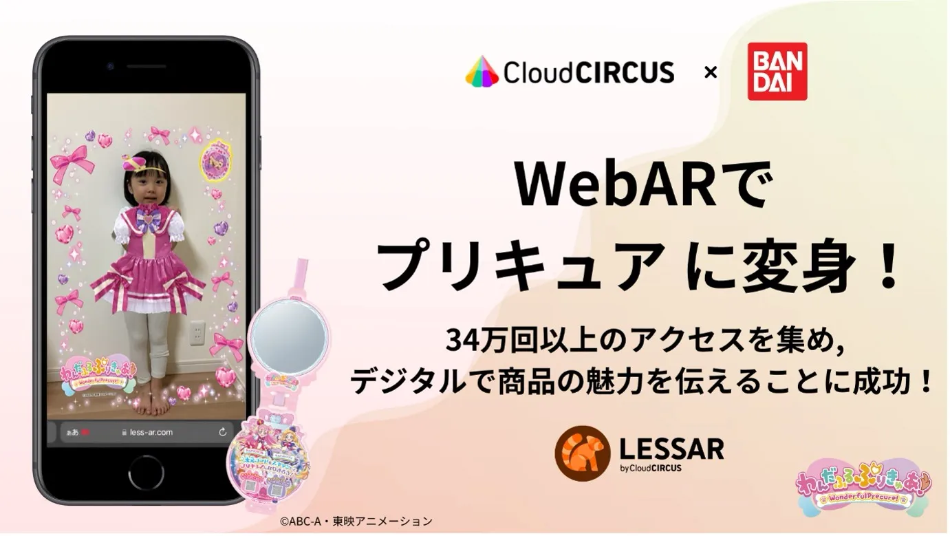 WebARでプリキュアに変身！34万回以上のアクセスを集め、デジタルで商品の魅力を伝えることに成功！